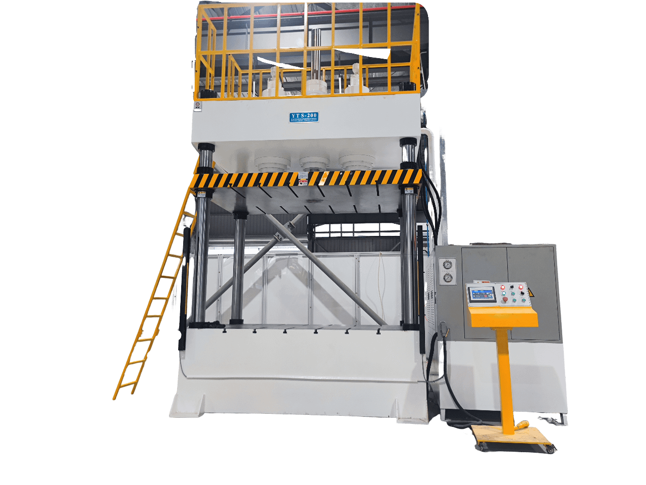 Front view of 200 tons four column hydraulic press